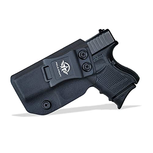 IWB Tactical KYDEX Pistolenholster Für: Glock 26 27 28 Pistolenhalfter Hängend Verdeckte/Versteckte Pistole Case Waffenholster (Black, Left Hand Draw (IWB)) von POLE.CRAFT