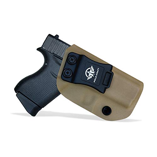 IWB Tactical KYDEX Pistolenholster Für: Glock 43 / Glock 43X Pistolenhalfter Hängend Verdeckte/Versteckte Pistole Case Waffenholster (Tan, Right Hand Draw (IWB)) von POLE.CRAFT