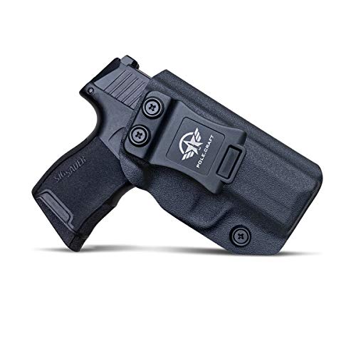 IWB Tactical KYDEX Pistolenholster for Sig Sauer P365 Pistolenhalfter Hängend Verdeckte Versteckte Pistole Case Waffenholster (Black, Right Hand Draw (IWB)) von POLE.CRAFT