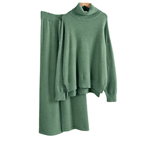 Cashmere Damen Hosenanzug mit weitem Bein, dick, warm, Damenpullover, Trainingsanzüge, zweiteilig, EN8, 2, Einheitsgröße von Pohullan