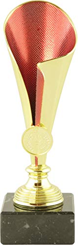 Mini Pokal Award Alabama inkl. hochwertigen Alu-Gravurschild mit Wunschtext (Gold-rot, 20 cm) von Pokalmatador GmbH