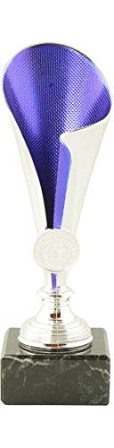 Mini Pokal Award Alabama inkl. hochwertigen Alu-Gravurschild mit Wunschtext (Silber-blau, 20 cm) von Pokalmatador GmbH