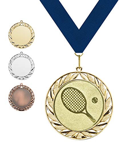 Pokalmatador GmbH Ø 70 mm Medaille Deutschland inkl. Medaillenband und Aluminiumemblem mit Sportart und Beschriftung (Medaille Bronze, inkl. Beschriftung) von Pokalmatador GmbH