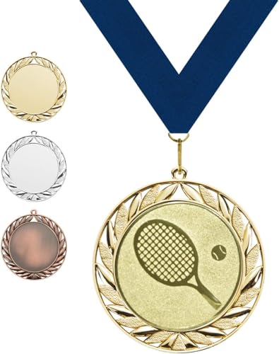 Pokalmatador GmbH Ø 70 mm Medaille Deutschland inkl. Medaillenband und Aluminiumemblem mit Sportart und Beschriftung (Medaille Gold, ohne Beschriftung) von Pokalmatador GmbH