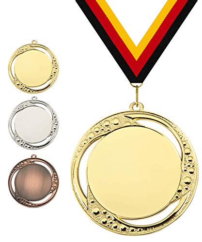 Pokalmatador GmbH Ø 70 mm Medaille Portugal inkl. Medaillenband und Aluminiumemblem mit Sportart und Beschriftung (Bronze, ohne Beschriftung) von Pokalmatador GmbH