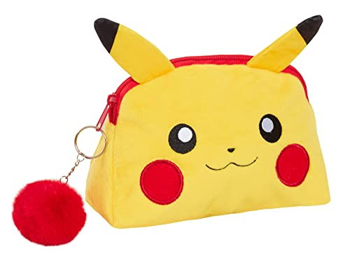 Pokemon Kulturbeutel Pikachu Plüsch Make Up Tasche Kosmetik Kulturbeutel Federmäppchen, gelb, Einheitsgröße, Make-up-Tasche von Pokémon