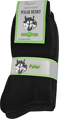 Polar Husky 6 Paar Nie Wieder Kalte Füße Winter Socken, super dick und sehr warm! Farbe Schwarz Größe 39-42 von Polar Husky