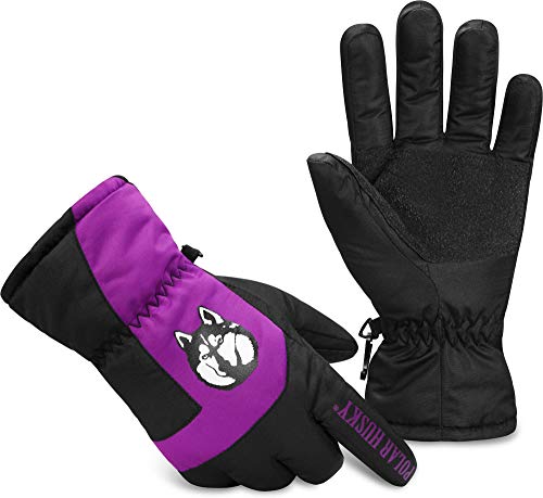 Polar Husky Winterhandschuhe Kälteschutz für Ihre Hände mit Warmer Thinsulate Füllung und wasserdichtes Material (XS-4XL) Farbe Violett Größe M von Polar Husky