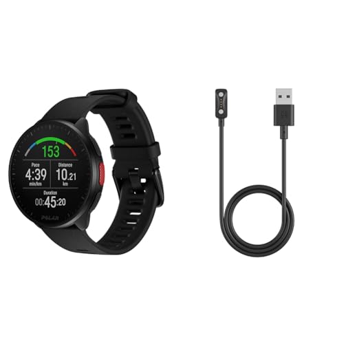 Polar Pacer - GPS-Laufuhr - Smartwatch für Damen & Herren - Pulsuhr & USB-Ladekabel für Sportuhren & Fitnessuhren von Polar