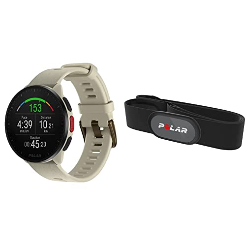 Polar Pacer - GPS-Laufuhr - sehr schneller Prozessor - Ultraleicht - helles Display - griffige Tasten & H9 Herzfrequenz-Sensor – ANT +/Bluetooth - Wasserdichter HF-Sensor mit weichem Brustgurt von Polar