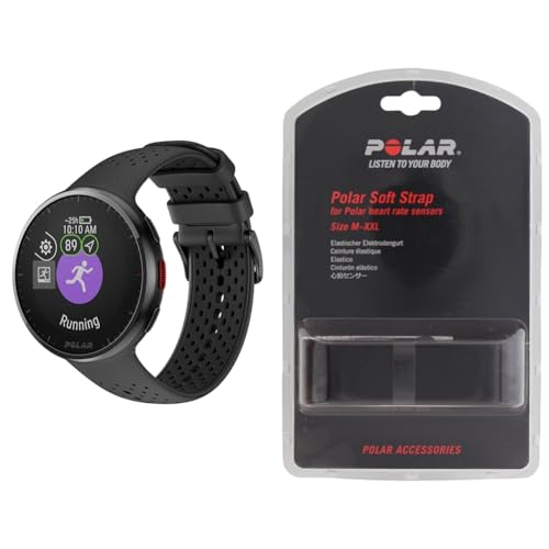 Polar Pacer Pro – Moderne GPS-Sportuhr, Pulsuhr, Smartwatch für Männer und Frauen, Laufuhr Training, Schlafüberwachung und Activity Tracker & Soft Brustgurt für H9 und H10 M-XXL von Polar