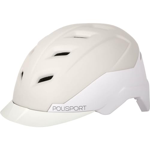 Motodak Helm Urban Polisport E City Creme/Weiß Matt in Mold mit Einstellung Occipital 54/59 von Polisport