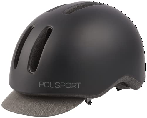 Polisport Unisex – Erwachsene Commuter Helm, Black matt/Grey, M von Polisport
