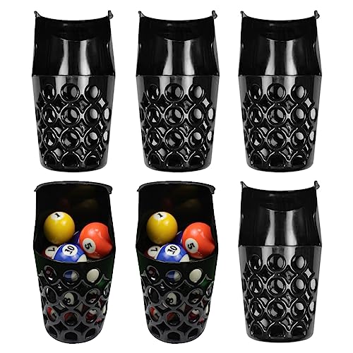 6pcs Pool Table Pockets, Plastic Web Billiard Baskets, Black Snooker Net Bag fits Standard 7/8/9 Foot Table (Set of 6) (7.87in x 9.64in) von PolyMath