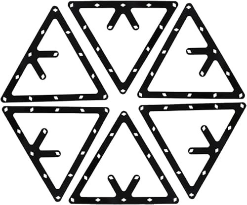 PolyMath Set 6 Pool Magic Ball Rack Billard Rack Halter Blatt Billard Zubehör Pool Pro Dreieck Quee Zubehör für Rack 8, 9 und 10 Ball Combo Pack und Snooker von PolyMath