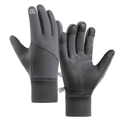 PolyMath Touchscreen Handschuhe Radsporthandschuhe Herren Damen Fahrradhandschuhe Winterhandschuhe rutschfest Winddicht für Radfahren Laufen Fahren Joggen Skifahren Schwarz von PolyMath