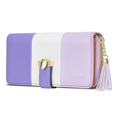 Pomelo Best Damen Geldbörse Mehrfarbig gestreift Portmonee PU Leder (Violett) von Pomelo Best