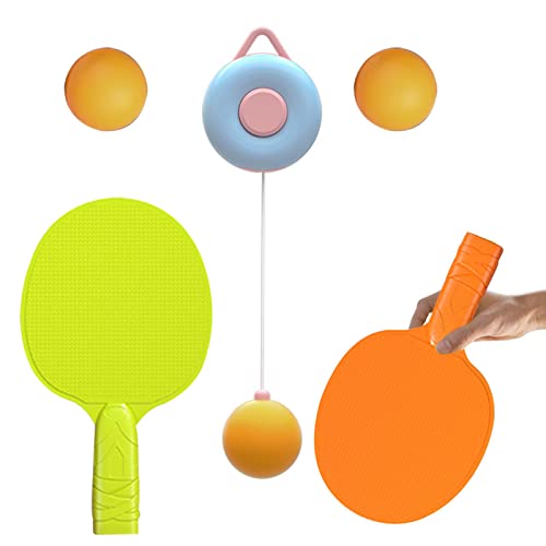 Tischtennis-Trainingsset | Tischtennisschläger Tischtennisbälle Trainer - Zubehör für Tischtennisspiele Selbsttrainingsbälle von Pomrone