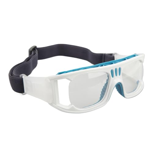 Pongnas Basketballbrille, Ergonomisches Design, Kratzfest, Verstellbares Band, Beschlagfrei, Sicherheits-Sportbrille Zum Laufen (BLUE) von Pongnas