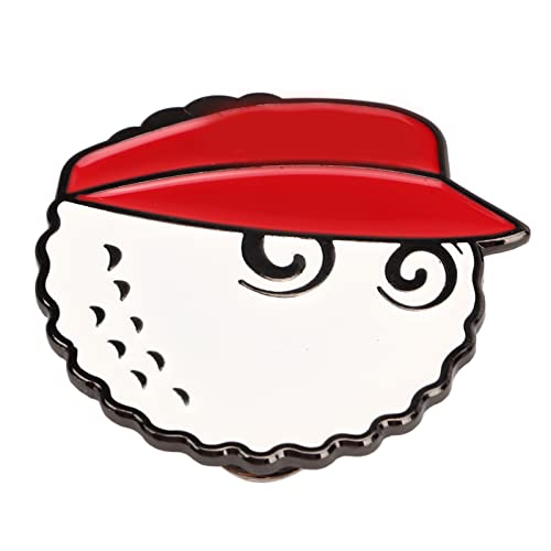 Pongnas Golfball-Hut-Clip-Marker, Helles Muster, Abnehmbarer Golf-Cap-Clip-Marker für den Platz für Frauen (Rot) von Pongnas