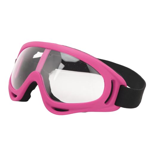 Pongnas Schneemobilbrille, Klare Sicht, Verstellbares Kopfband, Winddicht, Sturzfest, Bequeme PC-transparente Gläser, Herren-Outdoor-Skibrille (Rosa Rahmen) von Pongnas
