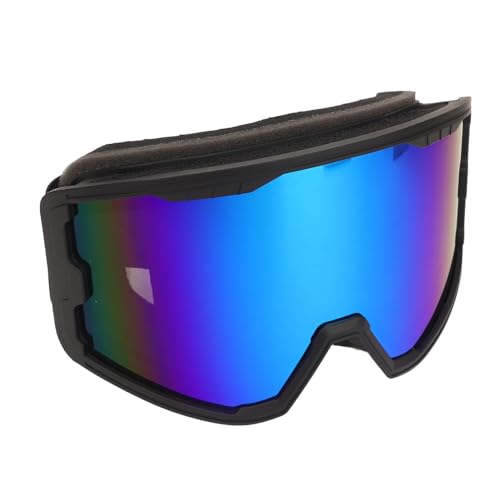 Pongnas Skibrille, Anti-Fog-Sonnenschutz, Schnee-Skibrille, Verstellbare Elastizität Zum Klettern auf Schneebergen (Schwarzer Rahmen, blaue Linse) von Pongnas