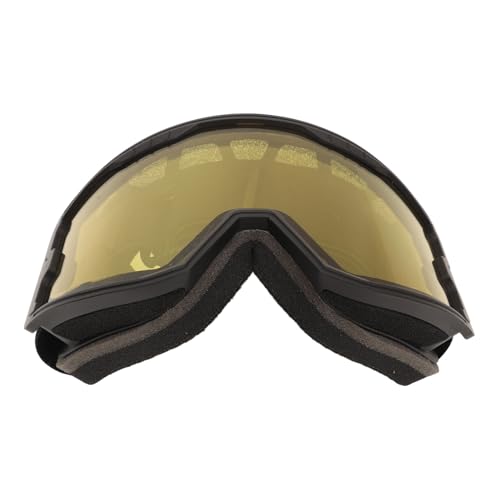 Pongnas Skibrille, Anti-Fog-Sonnenschutz, Schnee-Skibrille, Verstellbare Elastizität Zum Klettern auf Schneebergen (Schwarzer Rahmen, gelbe Linse) von Pongnas