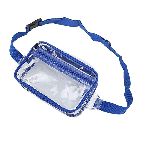 Transparente Hüfttasche, Atmungsaktiver Riemen, Wasserdichter Reißverschluss, Transparente Sling-Brusttasche, Großes Fassungsvermögen für Konzerte und Fitnessstudio (Blue) von Pongnas
