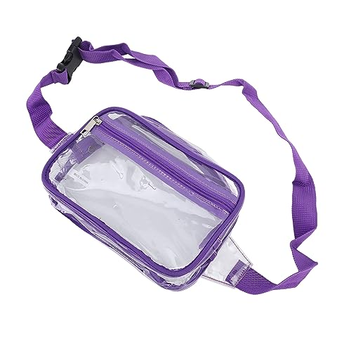Transparente Hüfttasche, Atmungsaktiver Riemen, Wasserdichter Reißverschluss, Transparente Sling-Brusttasche, Großes Fassungsvermögen für Konzerte und Fitnessstudio (Purple) von Pongnas