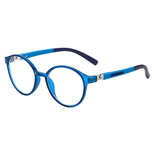 Anti-Blaulichtblocker-Brille für Kinder, modische Brille, klare Linse, Computer-Brille für Kinder Radbrille Damen Winter (Blue, One Size) von Poo4kark