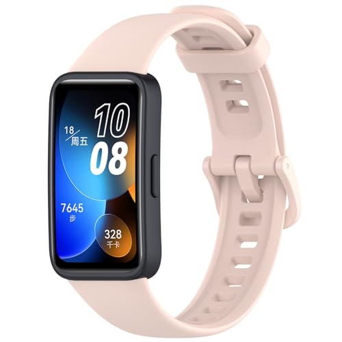 Ersatz Uhrenarmbänder für HuaweiBand 8/9 Silikon Uhrenarmband mit Schnellverschluss, 2 Stück Ersatzbänder Watch Straps, Uhren Zubehör Uhrenarmbänder Watch Band (1 Pink, One Size) von Poo4kark