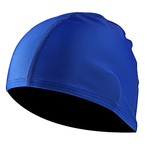 Poo4kark Unisex-Mode, vollständig geschlossene, einfarbige Baseball-Badekappe Baumwolle (Blue, One Size) von Poo4kark