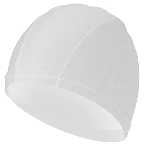 Poo4kark Unisex-Mode, vollständig geschlossene, einfarbige Baseball-Badekappe Baumwolle (White, One Size) von Poo4kark