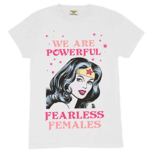 DC Comics Wonder Woman Wonder Frau furchtlos T Shirt, Adultes, 104-182, Frauen Freund fit Wunderfrau, Offizielle Handelsware von Popgear