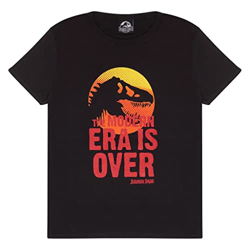 Jurassic Park Modern Era is Over T Shirt, Kinder, 116-170, Schwarz, Offizielle Handelsware von Popgear