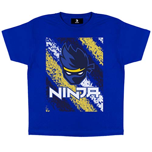 Ninja Symbol T Shirt, Mädchen, 116-164, Königsblau, Offizielle Handelsware von Popgear
