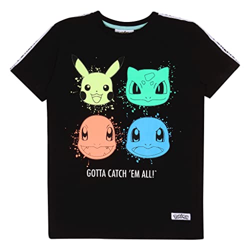 Pokemon Gotta Catch Em All Taped T Shirt, Kinder, 116-170, Black, Offizielle Handelsware von Popgear