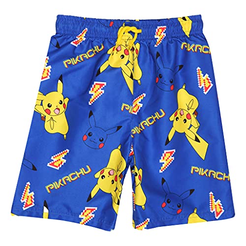 Pokemon Pikachu laufende AOP. Badehose, Kinder, 104-176, Blau Gelb, Offizielle Handelsware von Popgear