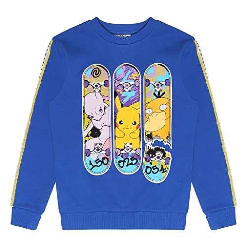 Pokemon Triple Skater Crewneck Pullover, Kinder, 116-170, Königsblau, Offizielle Handelsware von Popgear