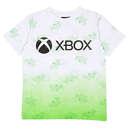 X-Box Controller-AOP. T Shirt, Mädchen, 116-182, Weiß, Offizielle Handelsware von Popgear