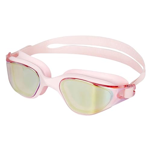 Porceosy Taucherbrille, UV-Schutz, Schwimmbrille, ergonomisches Design, professionell, Anti-Beschlag, kein Auslaufen, weites Sicht-Schwimmen für Damen Rosa von Porceosy