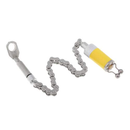 Porfeet Angeln Swinger, Edelstahl Angeln Swinger Kette Karpfen LED Anzeige Ring Glockenbiss Alarm Gelb Einheitsgröße von Porfeet