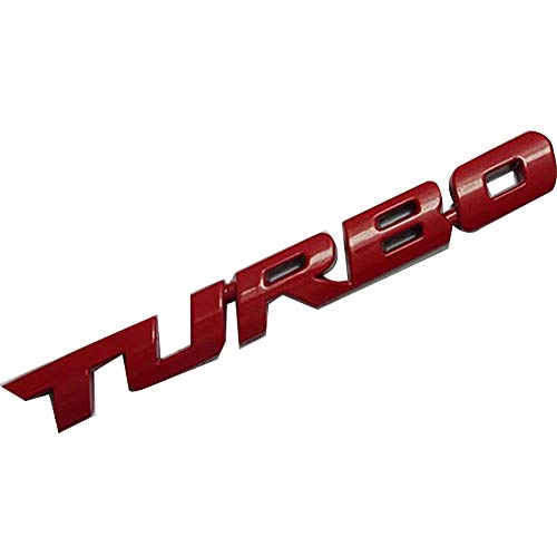 Porfeet Auto Abzeichen Aufkleber, Coole 3D-Legierung Metall Buchstaben Turbo Auto Motorrad Emblem Abzeichen Aufkleber Aufkleber Dekor rot Einheitsgröße von Porfeet