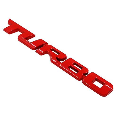 Porfeet Auto Aufkleber, 3D Auto Styling Metall Turbo Buchstaben Emblem Aufkleber Heckklappe Abzeichen Dekor rot von Porfeet