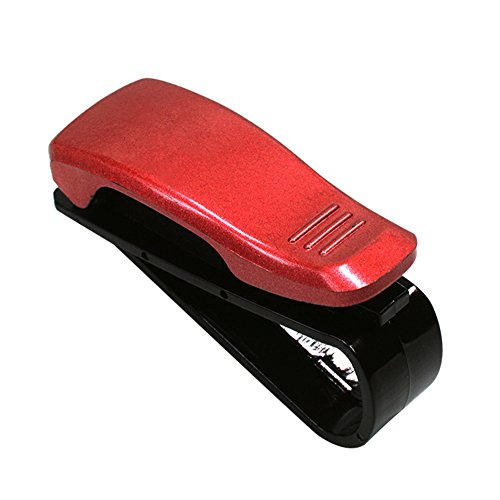 Porfeet Auto Brillenhalter, Multifunktionale S-Form Fahrzeug Tickethalter Clip Auto Mount Sonnenbrille Klemme rot Einheitsgröße von Porfeet