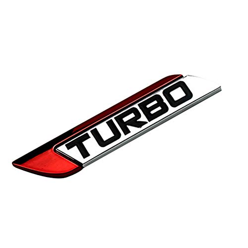 Autoaufkleber, 3D Metall Turbo Turbolader Autoaufkleber Logo Emblem Abzeichen Auto Styling Aufkleber Rot Links von Porfeet
