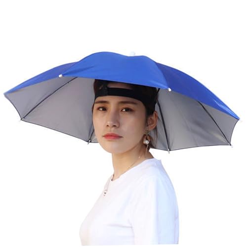 Porgeel Regenschirmhut klappbarer Kopfschirm Sonne Regenkappen Regenschirm zum Angeln Regenschirm Camping Gartenarbeit einlagig von Porgeel