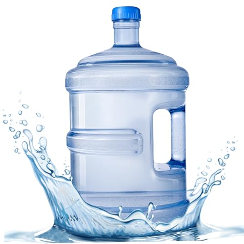 Porgeel Wasserbehälter BPA-freier Dicker Kunststoff 5-l-Wasserflasche mit Schraubenverschlüssen und eingebauter Griff wiederverwendbar von Porgeel