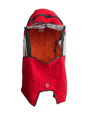 Portage (rot) - Regen- & Windschutz für den Kinderfahrradsitz - Rücksitzbezug - Atmungsaktiver Sattelschutz von Portage Bikes