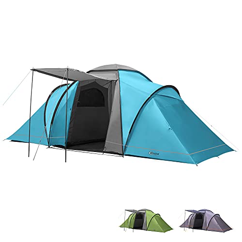 Portal Outdoors Portal Outdoor Beta 6 geräumiges 2-Schlafzimmer-Zelt mit Aufbewahrungstasche, blau, 6 Personen von Portal Outdoor